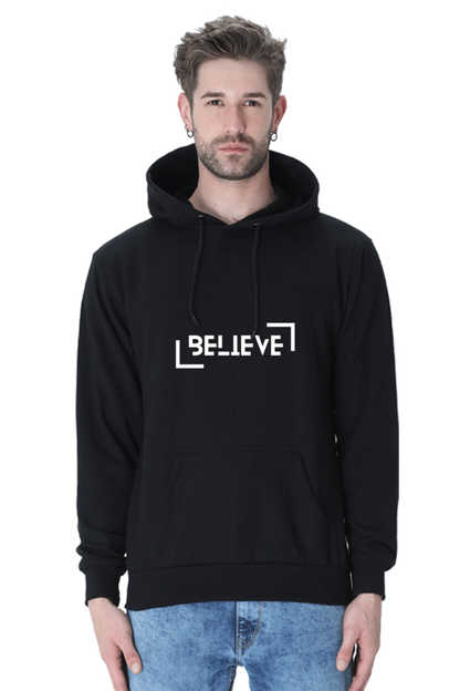 Believe Hooded Sweatshirt & Joggers Combo - Black