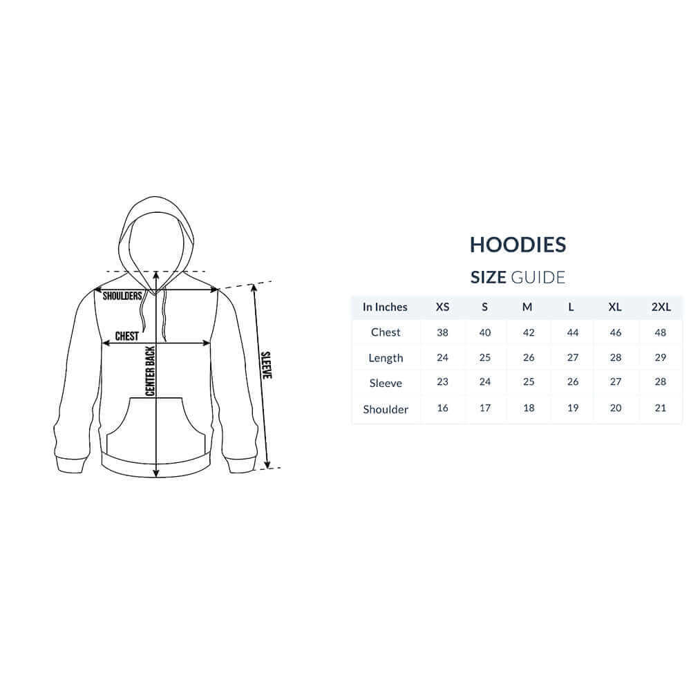 Size Chart | Unisex Hoodie - Plain | Bonzo Peter's Shop